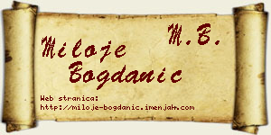 Miloje Bogdanić vizit kartica